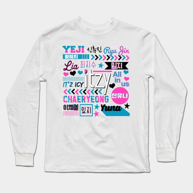 ITZY Collage Long Sleeve T-Shirt by lovelyday